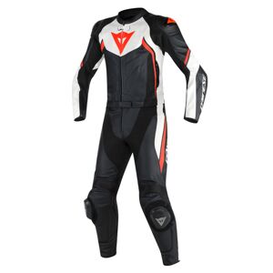 DAINESE AVRO D2 2 PCS SUIT - BLACK/WHITE/RED-FLUO - Size: 56