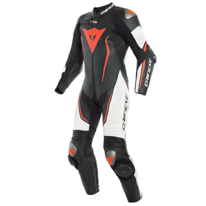 DAINESE MISANO 2 D-AIR PERF. 1PC SUIT - BLACK/WHITE/FLUO-RED - Size: 56
