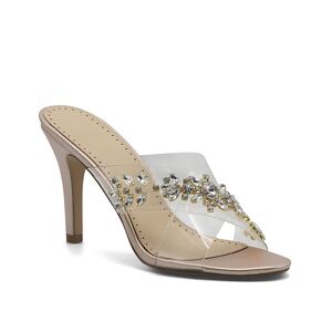 Adrienne Vittadini Grendel Sandal   Women's   Gold/Clear   Size 9.5   Heels   Sandals   Slide