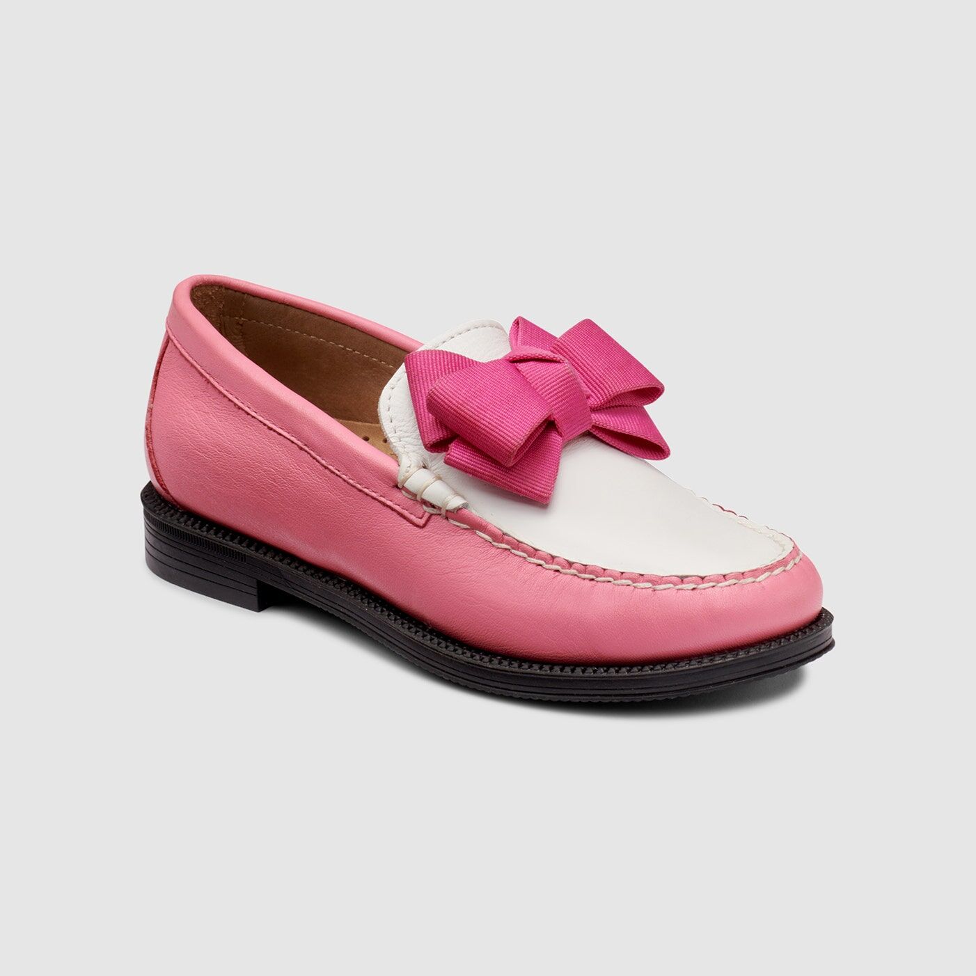 G.H.BASS Original G.H.BASS   Kids Ribbon Easy Weejuns Loafer Shoes   Pink   Size 4  - Size: 4