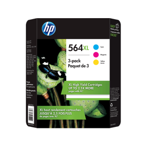 HP 564 3-pack Cyan/Magenta/Yellow Original Ink Cartridges, N9H57FN#140 -