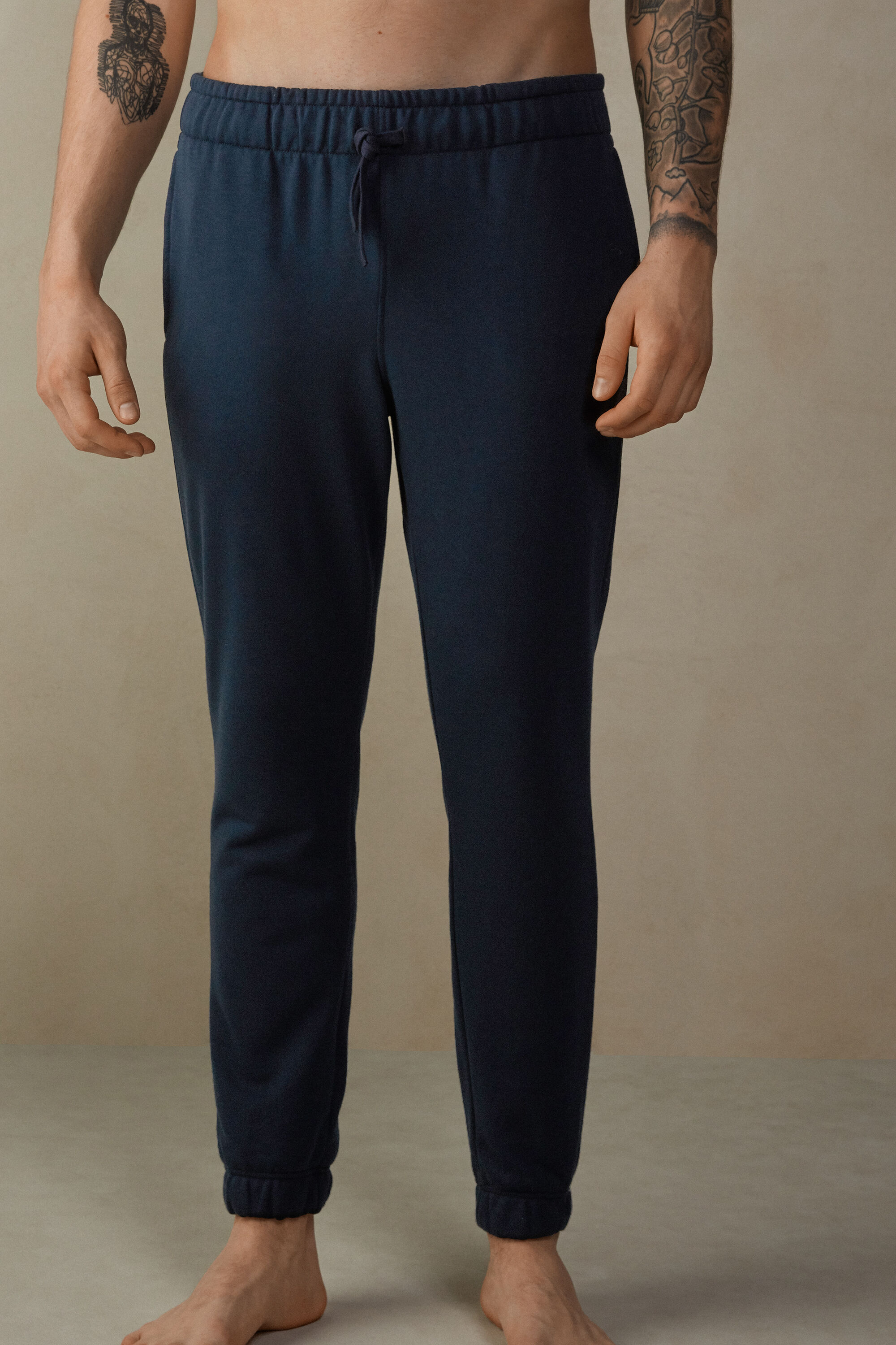 Intimissimi Full Length Lightweight Sweatpants Man Blue Size XXL