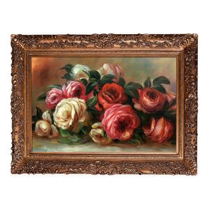 La Pastiche Discarded Roses Renoir Framed Canvas Wall Art, Multicolor, 45.5X33.5 - Size: 45.5X33.5