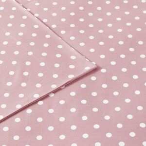 Mizone Mi Zone Polka Dot Percale Cotton Antimicrobial Sheet Set, Pink, Queen Set - Size: Queen Set