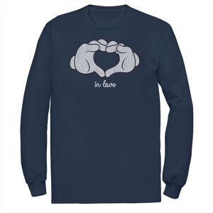 Disney Men's Disney Mickey Mouse Heart Hands In Love Tee, Size: Large, Blue - Size: L