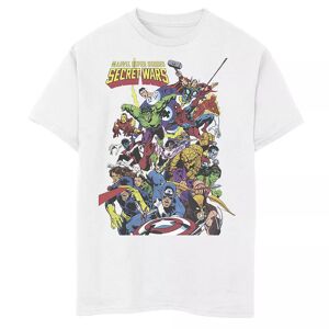 Marvel Boys 8-20 Marvel D23 Exclusive Secret Wars Franchise Hero Collage Graphic Tee, Boy's, Size: Small, White - Size: Small