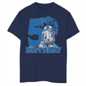 Star Wars Boys 8-20 Star Wars R2-D2 Boop Beep Beep 5th Birthday Graphic Tee, Boy's, Size: Small, Blue - Size: Small