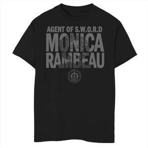 Licensed Character Boys 8-20 Marvel WandaVision Monica Rambeau Agent Of S.W.O.R.D. Text Graphic Tee, Boy's, Size: XS, Black - Size: X Small