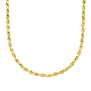 A&M 14k Gold 5 mm Rope Chain Necklace, Women's, Size: 22", Yellow - Size: 22"