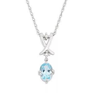 Kohl's Sky Blue Topaz & Diamond Accent Sterling Silver Pendant Necklace, Women's, Size: 18" - Size: 18"