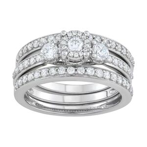 Simply Vera Vera Wang 14k White Gold 1 Carat T.W. Diamond Engagement Ring Set, Women's, Size: 6 - Size: 6