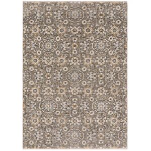 StyleHaven Mascotte Borderless Floral Traditional Fringed Area Rug, Grey, 2X7.5 Ft - Size: 2X7.5 Ft