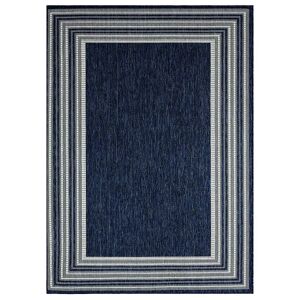 Nicole Miller New York Patio Country Layla Modern Border Indoor Outdoor Area Rug, Blue, 5X7 Ft - Size: 5X7 Ft