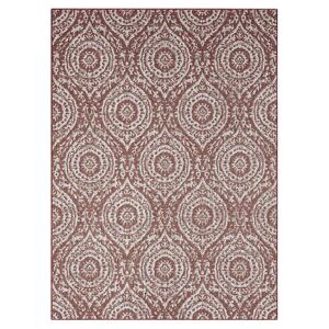 Nicole Miller New York Patio Country Zoe Moroccan Damask Indoor Outdoor Area Rug, Red/Coppr, 8X10 Ft - Size: 8X10 Ft