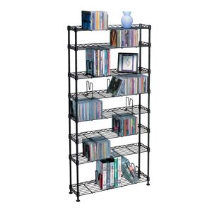 Atlantic 8-Tier Multimedia Storage Shelf, Black, Furniture - Size: Furniture