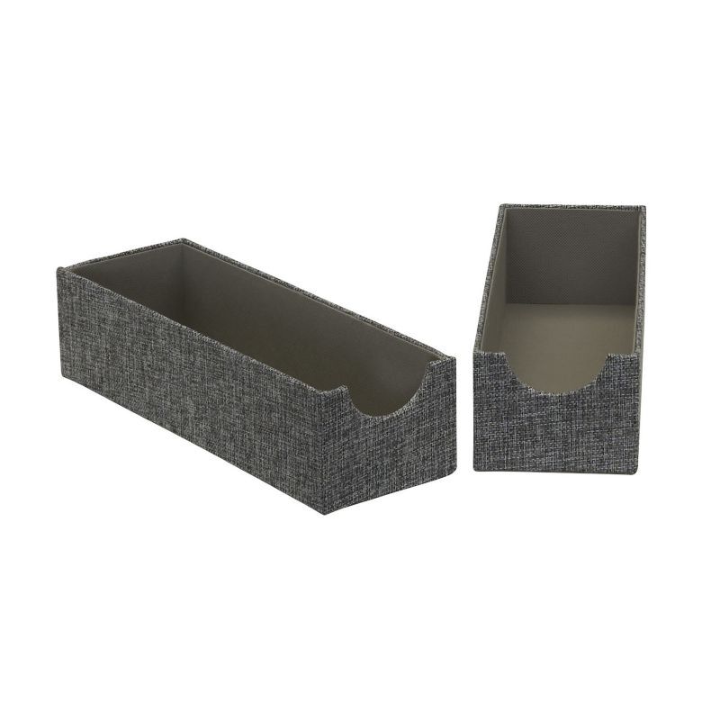 Household Essentials Narrow Drawer Organizer Tray 2-Pack, Grey - Size: One Size
