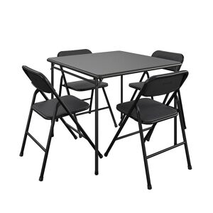 Cosco Premium Folding Table & Chair Dining 5-piece Set, Black - Size: One Size