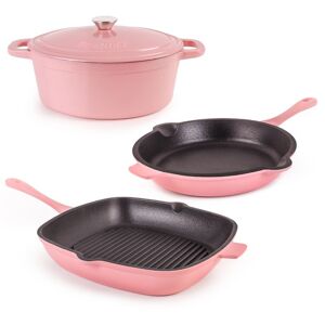 BergHOFF Neo 4-pc. Cast-Iron Frypan, Grill Pan & Dutch Oven Set, Pink - Size: One Size