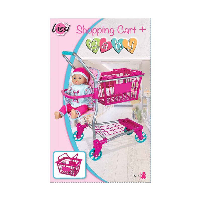 Lissi Baby Doll Shopping Cart with 16 inch Baby Doll, Multicolor - Size: One Size