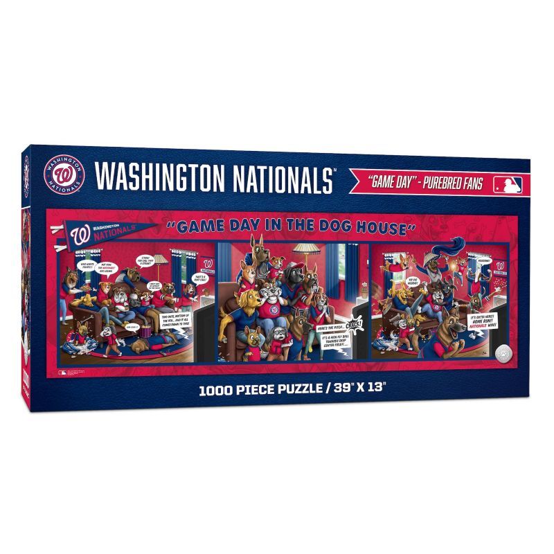 MLB Washington Nationals Game Day in the Dog House 1000-Piece Puzzle, Multicolor - Size: One Size