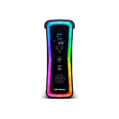 CyberPower GX150C2 Gaming UPS Battery Backup with RGB Lighting, Sine Wave Output, and USB Charging Ports - Black CyberPower GX150C2 Gaming UPS Battery Backup with RGB Lighting, Sine Wave Output, and USB Charging Ports - Black