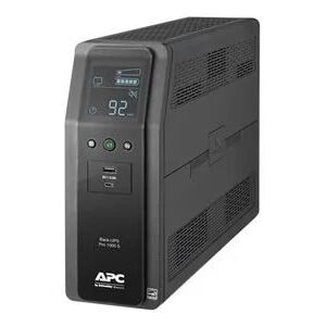 APC Back-UPS Pro 1000S, 1000VA, 120V, Sinewave, AVR, LCD, 2 USB charging ports, 10 NEMA outlets (4 surge)
