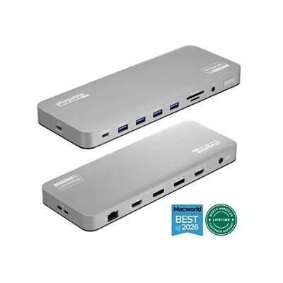Plugable USB-C Docking Station for 4K Dual Monitors (2x HDMI/2x DP) with 100W Laptop Charging Plugable USB-C Docking Station for 4K Dual Monitors (2x HDMI/2x DP) with 100W Laptop Charging