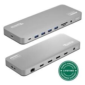 Plugable USB-C Laptop Docking Station, Dual Monitor 4K 60Hz , 2x HDMI or 2x DisplayPort