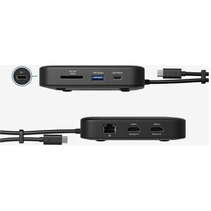Plugable 7-in-1 USB-C Dual HDMI Docking Station, 100W Pass Through Charging