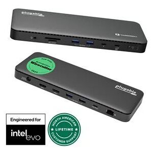 Plugable 13-in-1 Thunderbolt 4 Dock for 4K Dual Monitors or Single 8K, 100W Laptop Charging