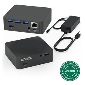 Plugable USB-C Dock VESA Mount Compact with 85W Charging Thunderbolt 4/3 USB4 Compatible