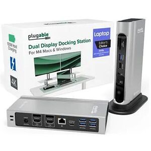 Plugable 16-in-1 Thunderbolt 4 Docking Station for 4 Monitor Setup, 100W Laptop Charging