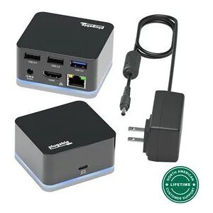 Plugable USB-C Cube Mini Docking Station, Compatible with Thunderbolt 3 Ports and Specific USB-C Systems