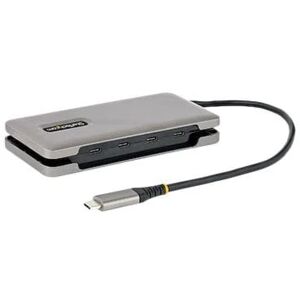 StarTech.com 4-Port USB-C Hub, 4x USB-C Ports, USB 3.2 Gen 2 (10Gbps) - Portable USB C Hub with 100W Power Delivery Pass-Through - USB Type C Hub w/ 12.6in/32cm Wrap-Around Cable