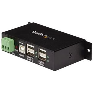 StarTech.com 4-Port USB 2.0 Hub - Metal Industrial USB-A Hub - Din Rail, Wall or Desk Mountable USB Data Hub - TAA Compliant USB Expander Hub