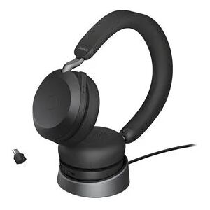 Jabra Evolve2 75 USB-C UC Stereo Headset with Charging Stand - Black