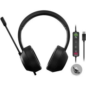 Adesso Wired Stereo Headset With AI Controls - Black