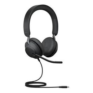 Jabra Evolve2 40 SE USB-C, UC Stereo  Wired On-Ear Headset with Extension Cable - Black