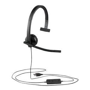 Logitech H570e Wired USB Mono Headset with Noise-Cancelling Microphone - Black