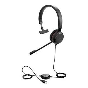 Jabra Evolve 30 II 3.5mm/USB-A MS Mono Wired On-Ear Headset - Black