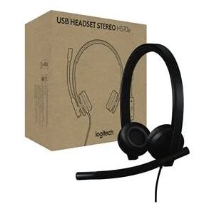 Logitech H570e Wired USB-C Stereo Headset, Certified for Teams - Black