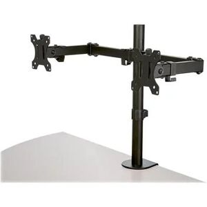 StarTech.com Desk Mount Dual Monitor Arm - Desk Clamp / Grommet VESA Monitor Mount for up to 32" (17.6lb/8kg) Displays - Ergonomic Articulating Monitor Arm - Height Adjustable/Tilt/Swivel/Rotating