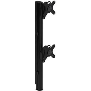 Atdec Heavy Duty Dual Vertical Monitor Desk Mount - Black