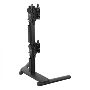 Atdec Freestanding Heavy Duty Dual Vertical Monitor Mount - Black
