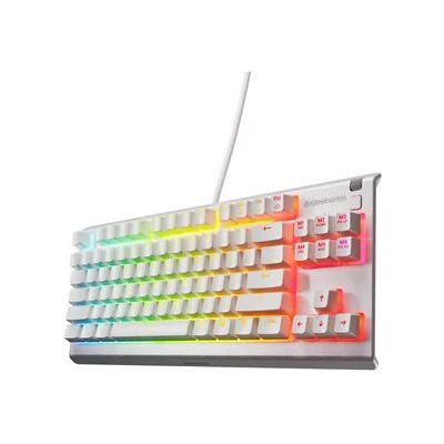 SteelSeries Apex 3 TKL Wired Membrane Whisper Quiet Switch Gaming Keyboard with 8 Zone RGB Backlighting - White SteelSeries Apex 3 TKL Wired Membrane Whisper Quiet Switch Gaming Keyboard with 8 Zone RGB Backlighting - White