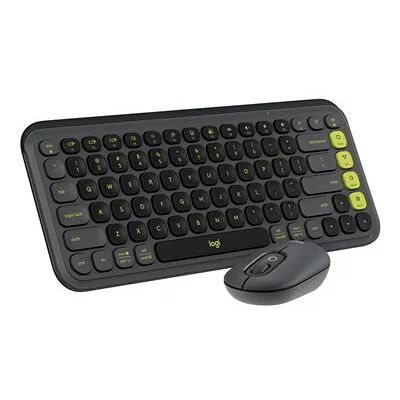 Logitech POP ICON Wireless Keyboard & Mouse Combo - Graphite & Green Logitech POP ICON Wireless Keyboard & Mouse Combo - Graphite & Green