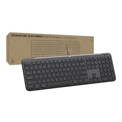 Logitech K620 Signature Slim Wired Keyboard for Business, Brown Box - Graphite Logitech K620 Signature Slim Wired Keyboard for Business, Brown Box - Graphite