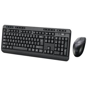 Adesso Antimicrobial Wireless Desktop Keyboard Mouse - Black