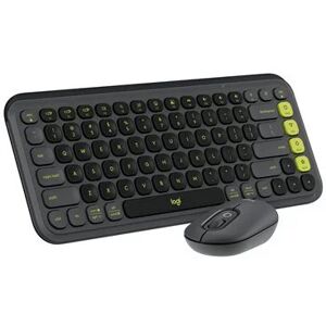 Logitech POP ICON Wireless Keyboard & Mouse Combo - Graphite & Green