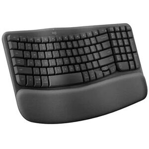 Logitech Wave Keys Wireless Ergonomic Keyboard for Business, Brown Box - Graphite